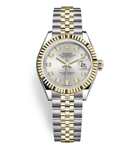 Rolex Lady-Datejust 28mm Stainless Steel Yellow Gold and Silver Dial 279173-0007