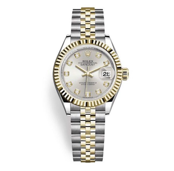 Rolex Lady-Datejust 28mm Stainless Steel Yellow Gold and Silver Dial 279173-0007
