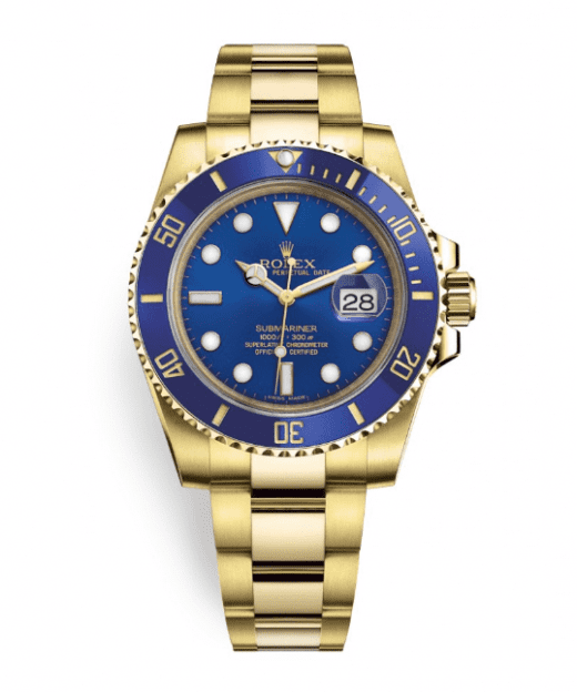 Rolex Submariner Date 40mm Yellow Gold Blue 116618LB-0003