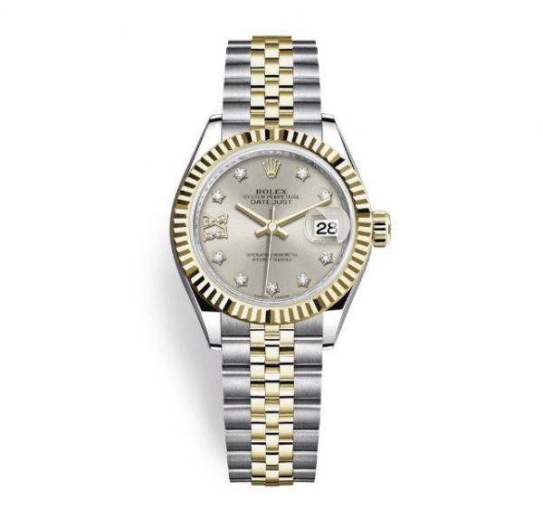 Rolex Lady-Datejust 28mm Stainless Steel Yellow Gold and Silver Dial 279173-0003