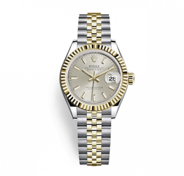 Rolex Lady-Datejust 28mm Stainless Steel Yellow Gold and Silver Dial 279173-0019
