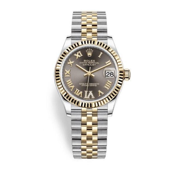 Rolex Datejust 31mm Stainless Steel and Yellow Gold Grey Dial 278273-0018