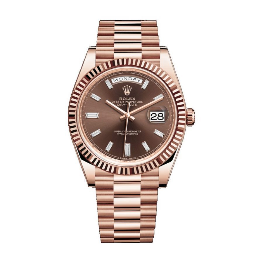 Rolex Day-Date 40Mm Chocolate Rose Gold 228235-0003 Chocolate Dial