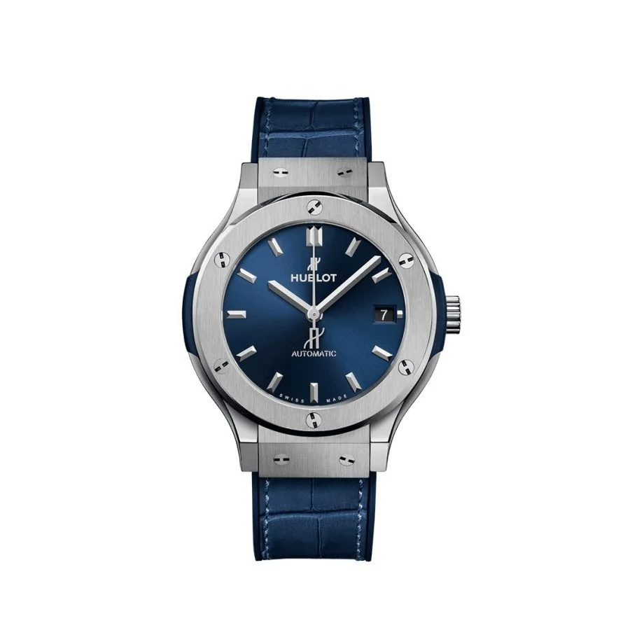 Hublot Classic Fusion Blue Titanium Leather Strap 38mm