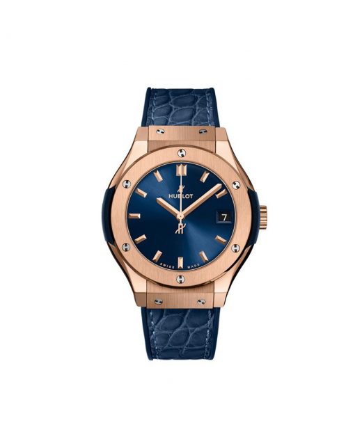 Hublot Classic Fusion Blue King Gold Leather Strap 33 mm