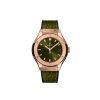 Hublot Classic Fusion Green King Gold Leather Strap 33 mm