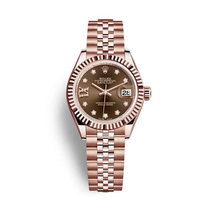 Rolex Everose Gold Lady-Datejust 28mm Watch - Fluted Bezel - 279175 cho9dix8dj