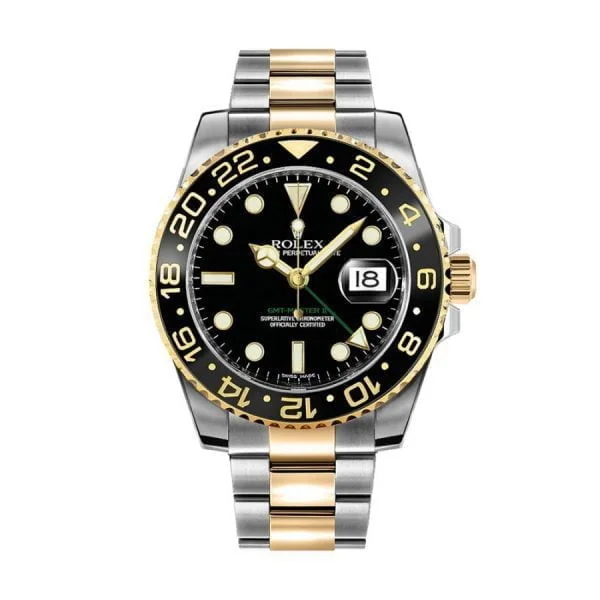Rolex GMT-Master II Yellow Gold/Steel Black Dial Ceramic Bezel Oyster Brace – 116713LN Used