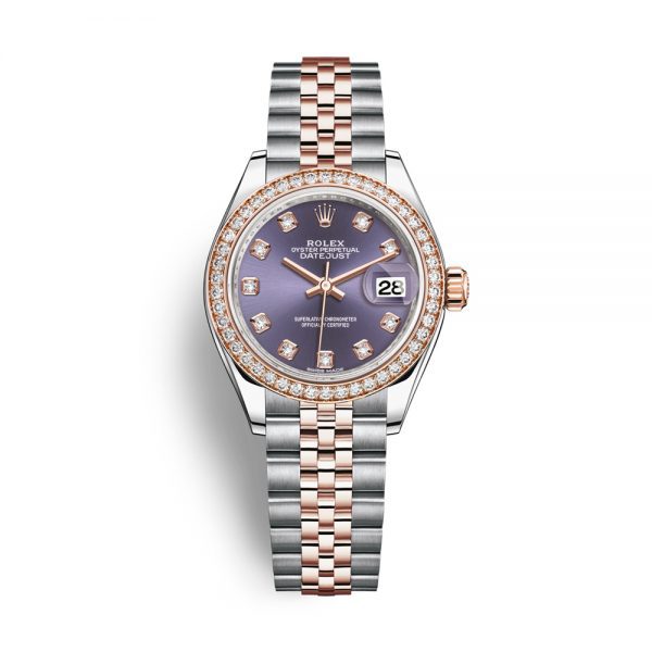 Rolex Steel and Everose Gold Rolesor Lady-Datejust 28mm Watch - 279381RBR audj