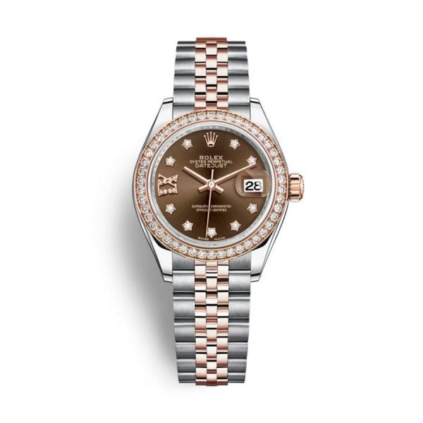 Rolex Steel and Everose Gold Rolesor Lady-Datejust 28mm Watch - 279381RBR cho9dix8dj