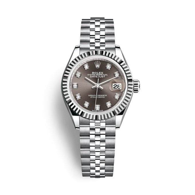 Rolex Steel and White Gold Rolesor Lady-Datejust 28mm Watch - Fluted Bezel - 279174 dgdj
