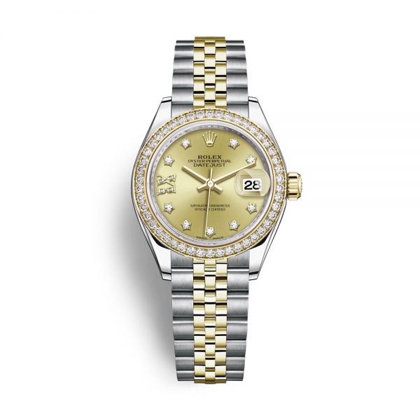 Rolex Steel and Yellow Gold Rolesor Lady-Datejust 28mm Watch -