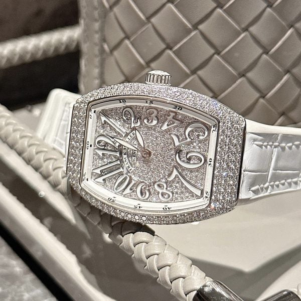 Franck Muller Vanguard V32 Full Diamond Stell White Used có sẵn