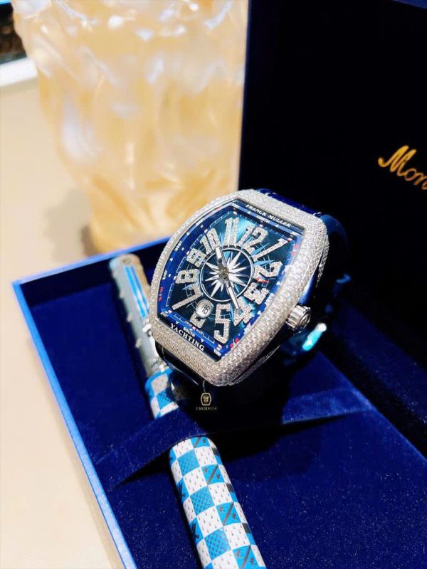 Franck Muller Vanguard V41 Steel Diamond Yachting Blue