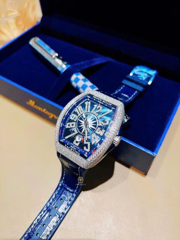 Franck Muller Vanguard V41 Steel Diamond Yachting Blue