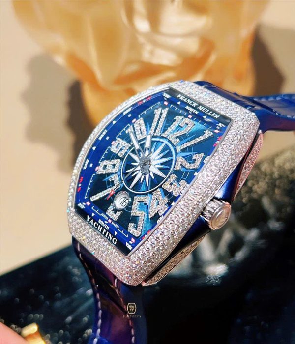 Franck Muller Vanguard V41 Steel Diamond Yachting Blue