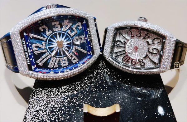 Franck Muller Vanguard V41 Steel Diamond Yachting Blue