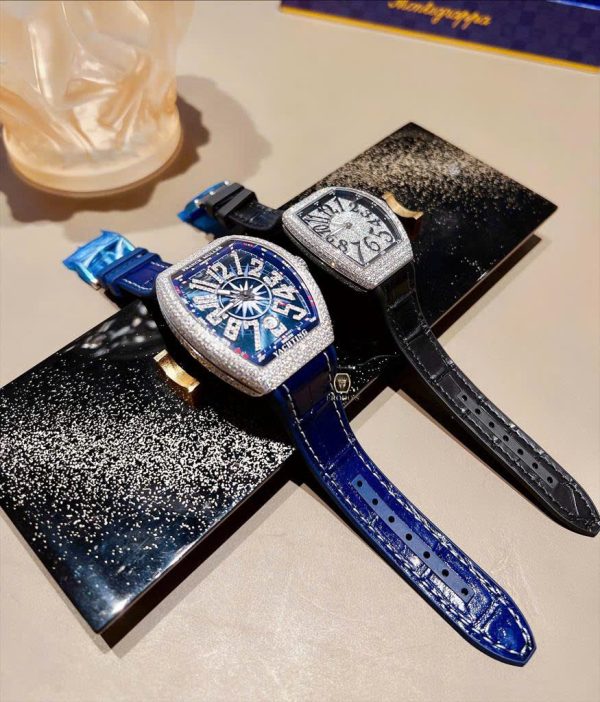 Franck Muller Vanguard V41 Steel Diamond Yachting Blue