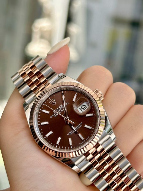 Rolex Steel and Everose Rolesor Datejust 36mm Chocolate Dial - Jubilee 126231-0043 New