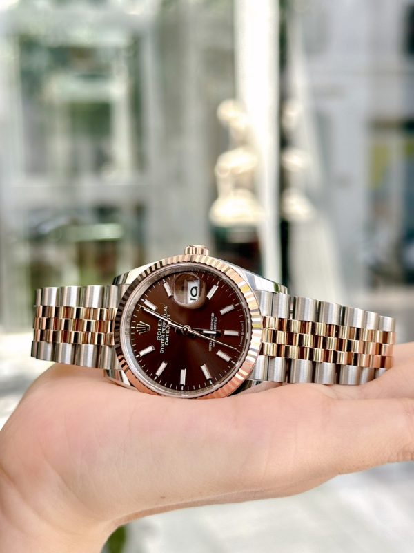 Rolex Steel and Everose Rolesor Datejust 36mm Chocolate Dial - Jubilee 126231-0043 New