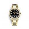 Rolex Day-Date 40mm Yellow Gold Black Diamond Dial Diamond Bezel President Bracelet Onyx 228348RBR-0039 New 2023 có sẵn
