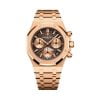 Audemars Piguet Royal Oak Chronograph Full Rose Gold 41mm Chocolate 26239OR New