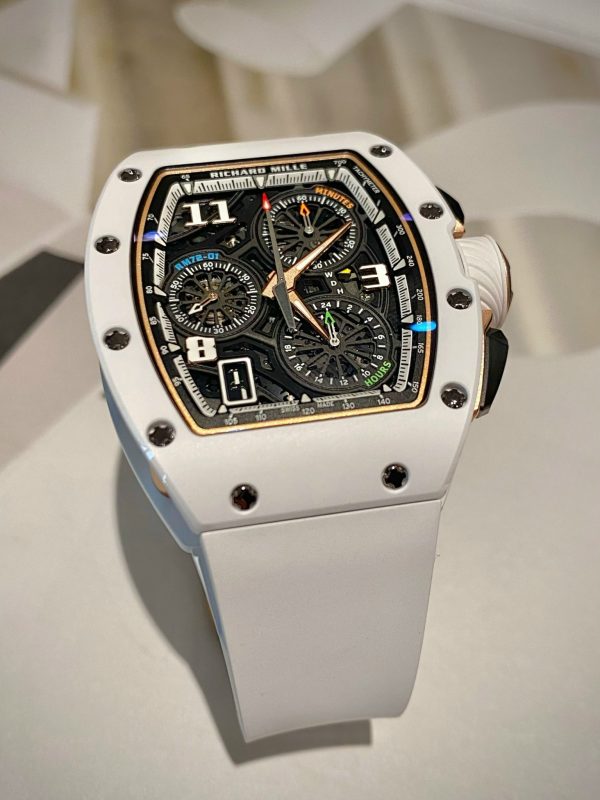 Richard Mille RM 72-01 White Ceramic Lifestyle In-House Chronograph White Ceramic