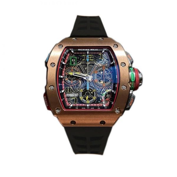 Richard Mille Automatic Winding Split-Seconds Chronograph Rose Gold Skeleton Dial 65-01 new