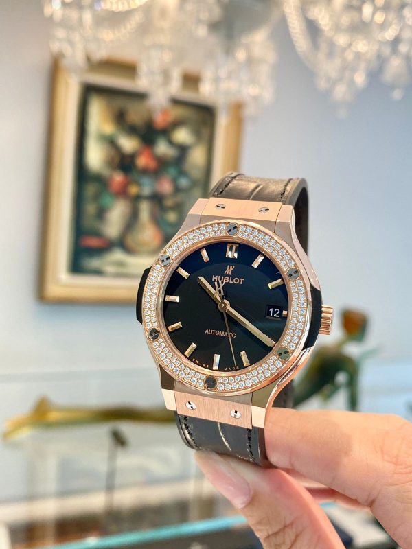 Hublot Classic Fusion Black King Gold Diamonds 38mm Used