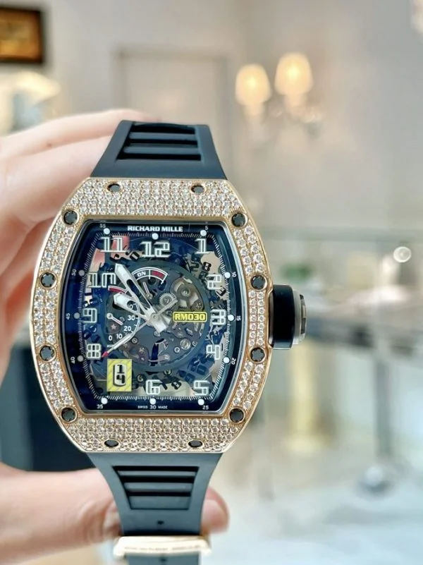 Richard Mille RM 030 18K Rose Gold Full Diamond