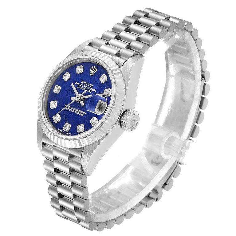 President White Gold Lapis Lazuli Diamond Ladies Watch 69179