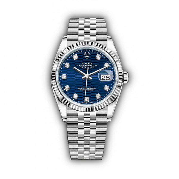 Rolex Steel Datejust 36 BRIGHT BLUE DIAL Jubilee 126234-0057 New