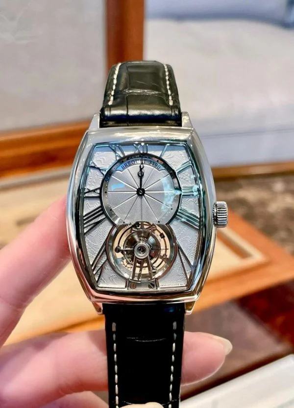 Breguet Heritage 5497 Tourbillon Black Leather Strap White Dial