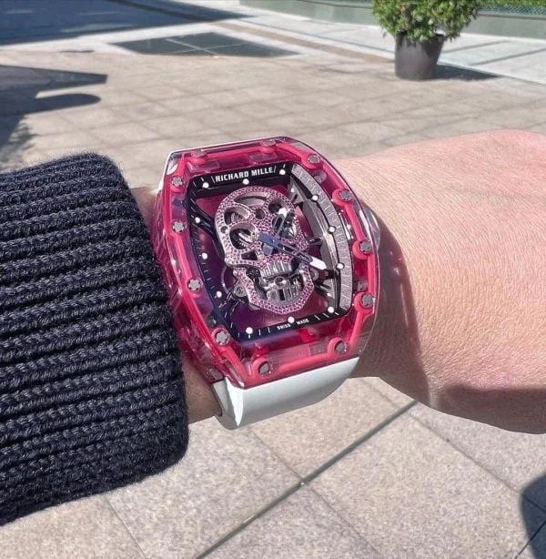 Richard Mille 52 06 Skull Tourbillon Red Sapphire Diamond ch h ng