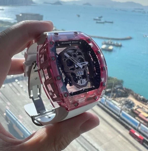 Richard Mille 52 06 Skull Tourbillon Red Sapphire Diamond ch h ng