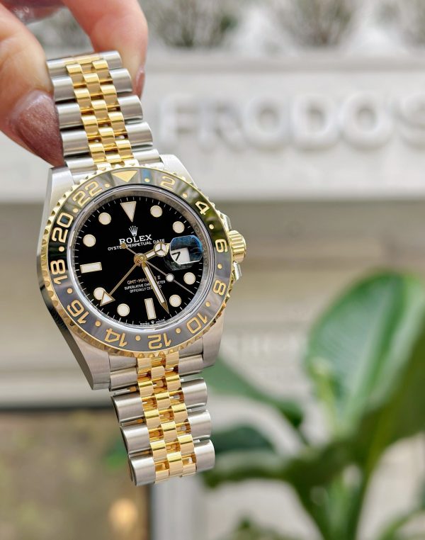 Rolex GMT-Master II Yellow Gold/Steel Black Dial Ceramic Bezel Oyster Brace - 126713grnr-0001 new 2023