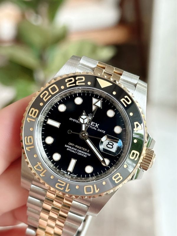 Rolex GMT-Master II Yellow Gold/Steel Black Dial Ceramic Bezel Oyster Brace - 126713grnr-0001 new 2023