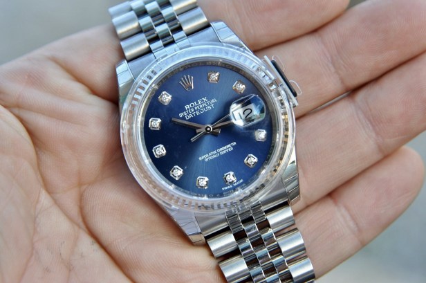 Đồng hồ Rolex Datejust 116234 mặt xanh cọc số kim cương size 36mm