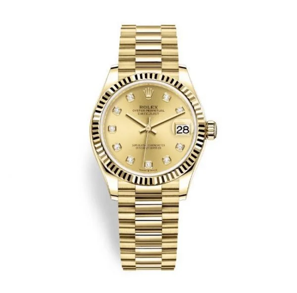 Đồng hồ Rolex mạ vàng 24k Datejust Yellow Gold Diamonds Champagne