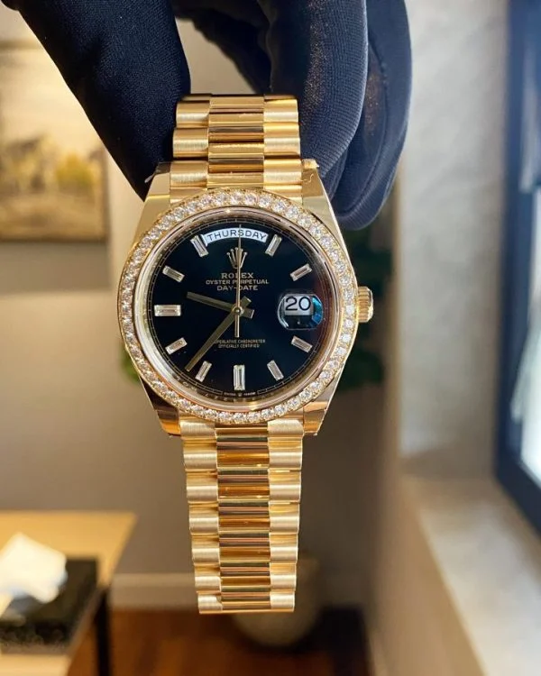 Đồng hồ Rolex mạ vàng 24k Day-Date 228348RBR-0001 black