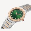 BVLGARI BVLGARI GREEN DIAL STEEL AND ROSE GOLD