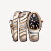 BVLGARI SERPENTI TUBOGAS BLACK DIAL STEEL AND ROSE GOLD DIAMONDS