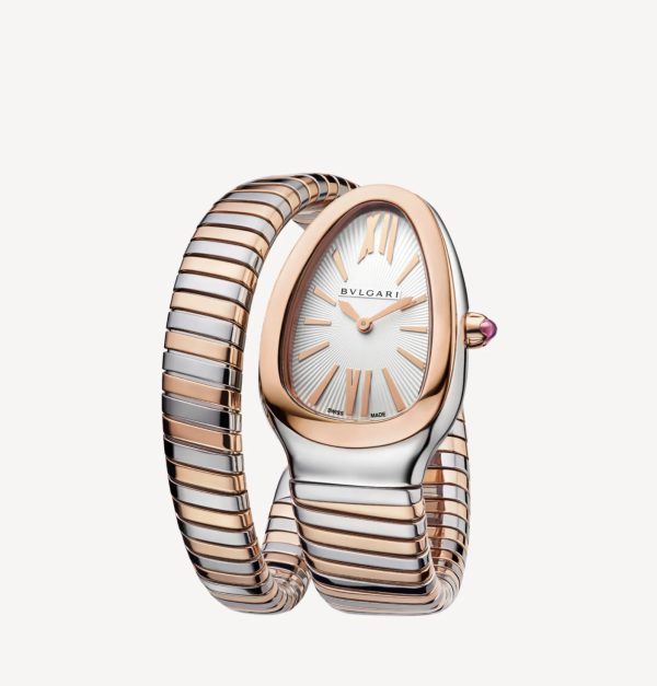 BVLGARI SERPENTI TUBOGAS WHITE DIAL STEEL AND ROSE GOLD