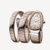 BVLGARI SERPENTI TUBOGAS ROSE GOLD AND STEEL WHITE DIAL DIAMONDS