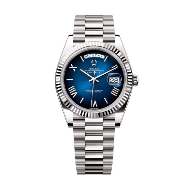 Rolex Day-Date White Gold 228239-0076 Blue Ombre Brand new 2024