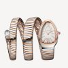 BVLGARI SERPENTI TUBOGAS ROSE GOLD AND STEEL WHITE DIAL DIAMONDS