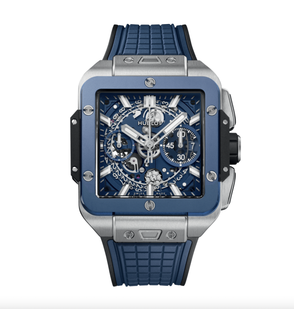 HUBLOT SQUARE BANG UNICO TITANIUM BLUE CERAMIC