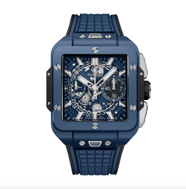 HUBLOT SQUARE BANG UNICO BLUE CERAMIC