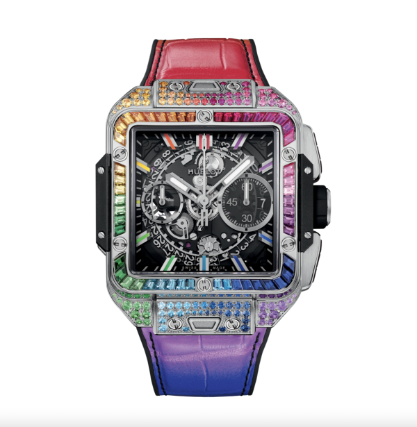 HUBLOT SQUARE BANG UNICO TITANIUM RAINBOW