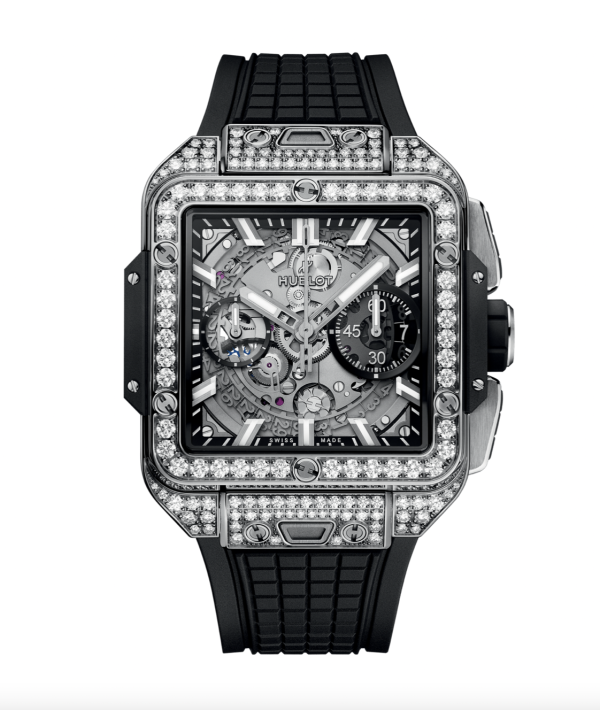 HUBLOT SQUARE BANG UNICO TITANIUM PAVÉ
